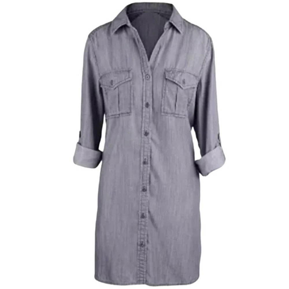 Philosophy Light Gray Shirt Dress